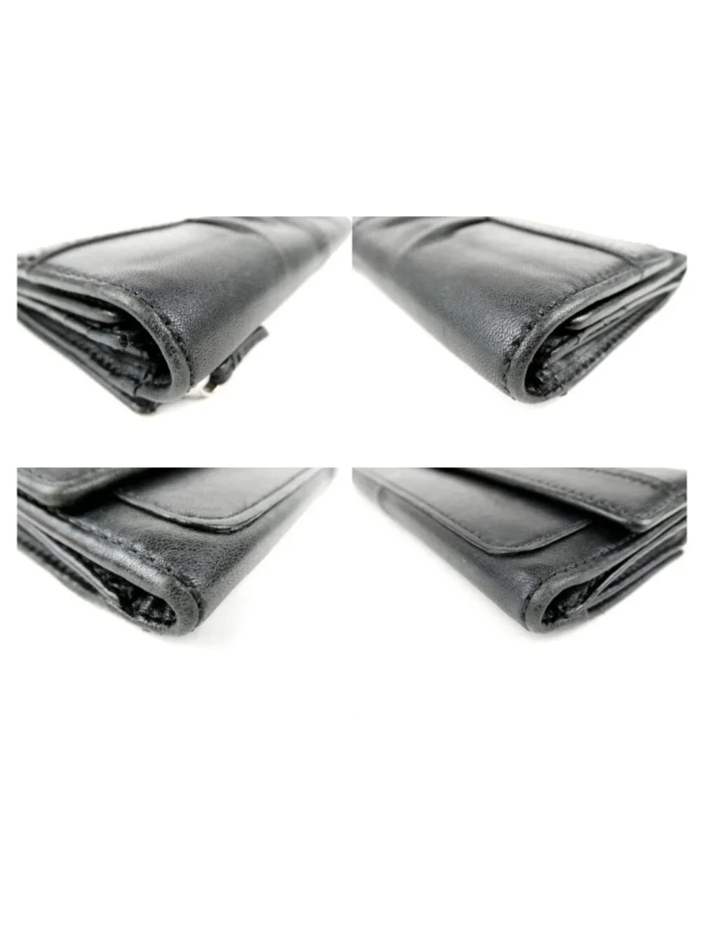 Coach Black Leather‎ Trifold Wallet